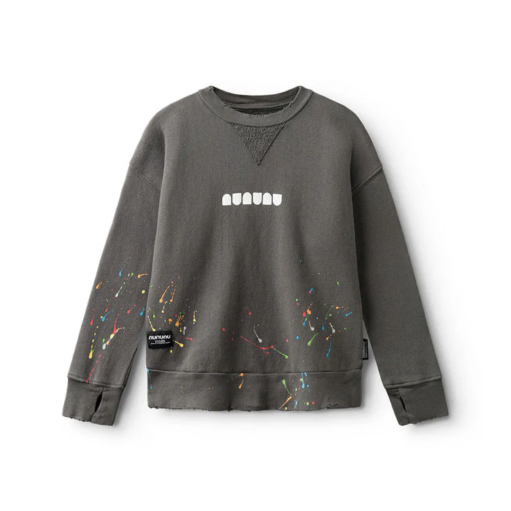 NUNUNU Graphite Splash Of Color Sweatshirt