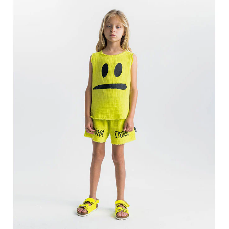 Nununu Hot Lime Smirk Muslin Tank Top - Image 2