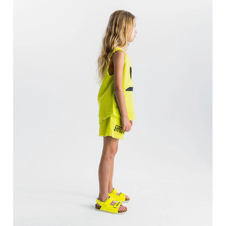 Nununu Hot Lime Smirk Muslin Tank Top - Image 3