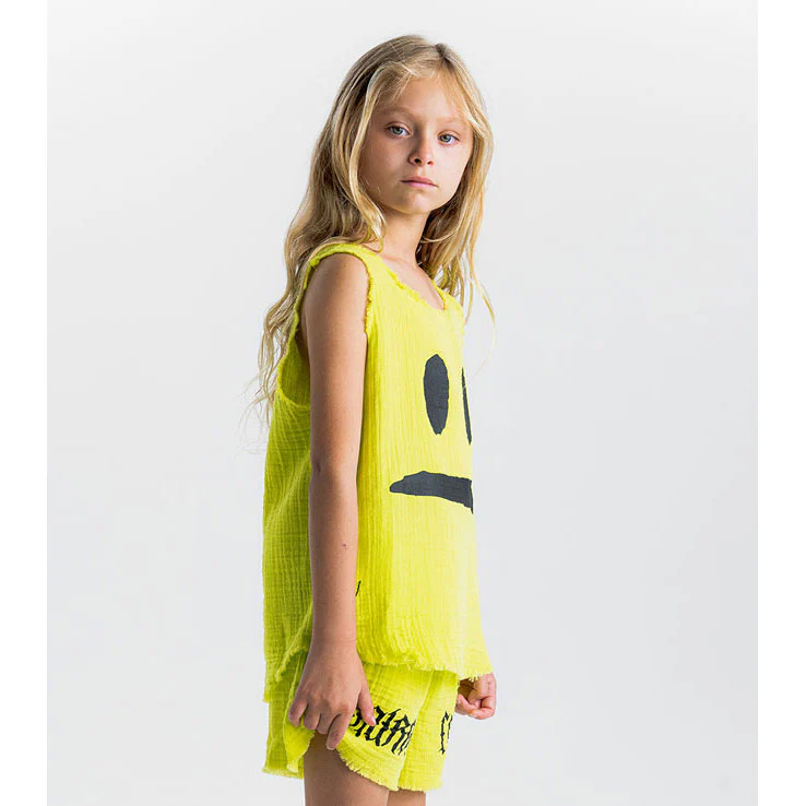 Nununu Hot Lime Smirk Muslin Tank Top - Image 4