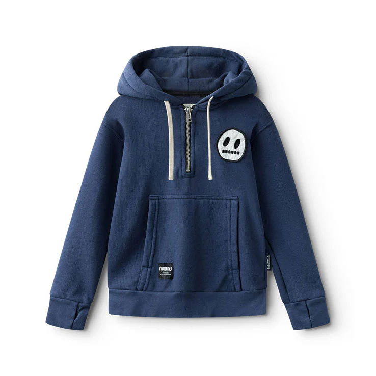 NUNUNU Indigo 1/2 Zip Hoodie
