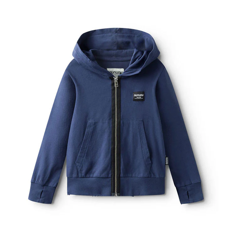 NUNUNU Indigo Iconic Zip Hoodie