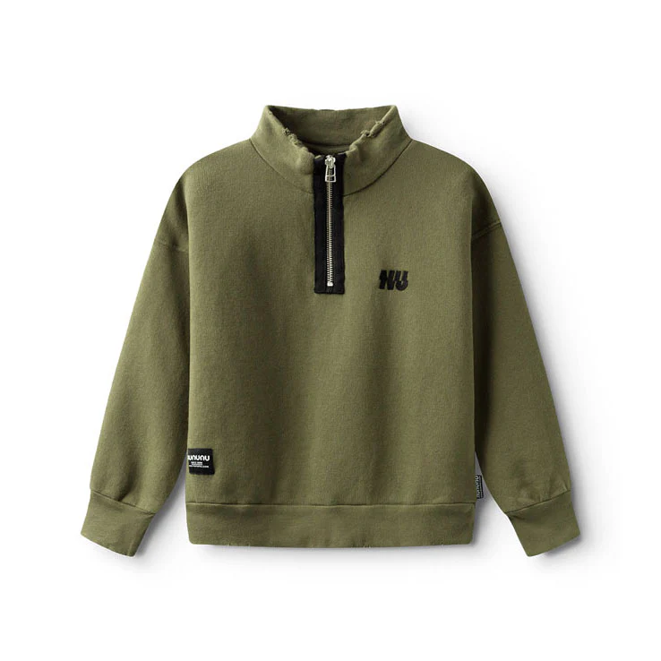 NUNUNU Olive 1/2 Zip Sweatshirt