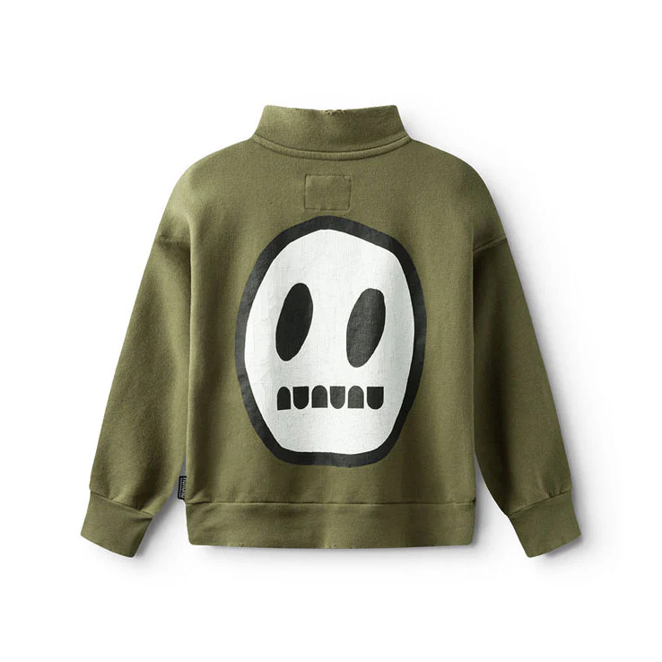 NUNUNU Olive 1/2 Zip Sweatshirt - Image 2