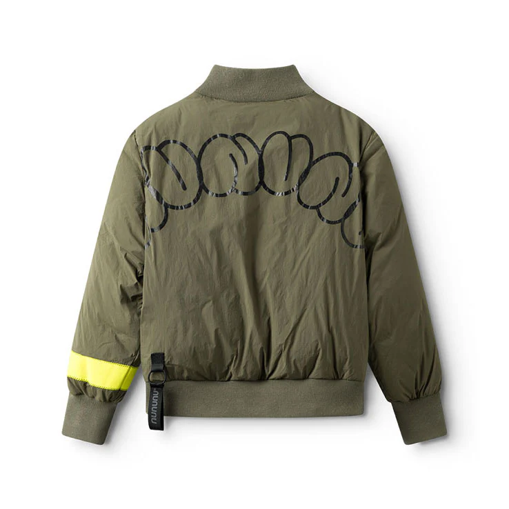 NUNUNU Olive Cargo Bomber Down Jacket - Image 3