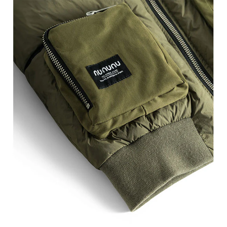 NUNUNU Olive Cargo Bomber Down Jacket - Image 5