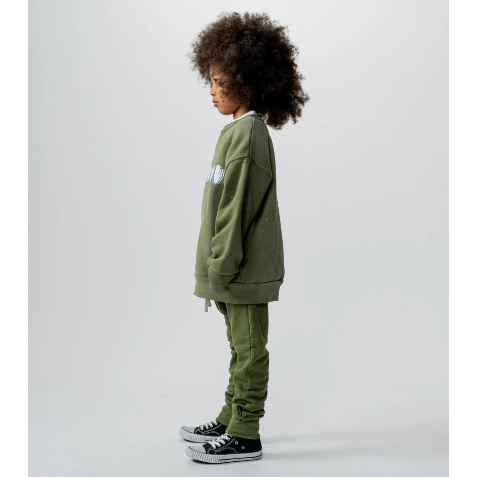 NUNUNU Olive Vintage Smile Sweatshirt - Image 6