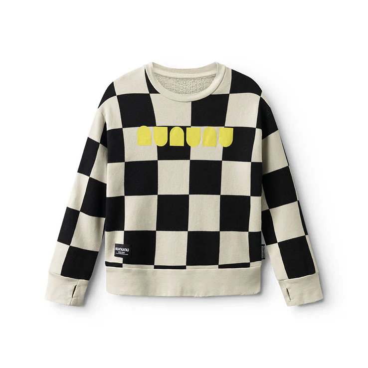 NUNUNU Smokey Natural Checkmate Sweatshirt