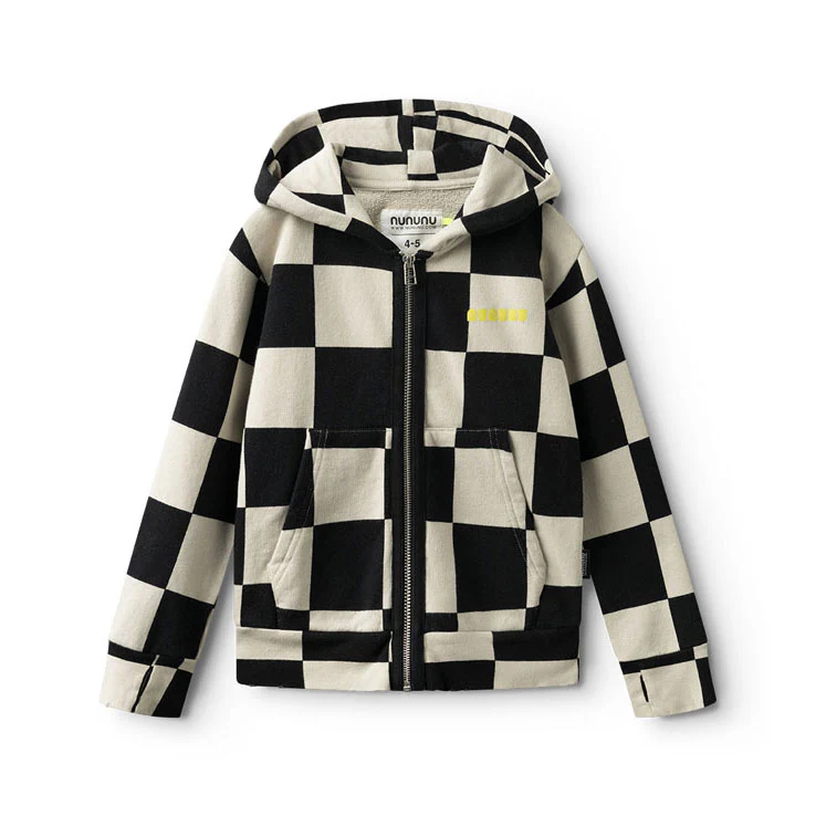 NUNUNU Smokey Natural Checkmate Zip Hoodie