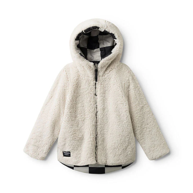 NUNUNU Smokey Natural Reversible Checkmate Down Jacket