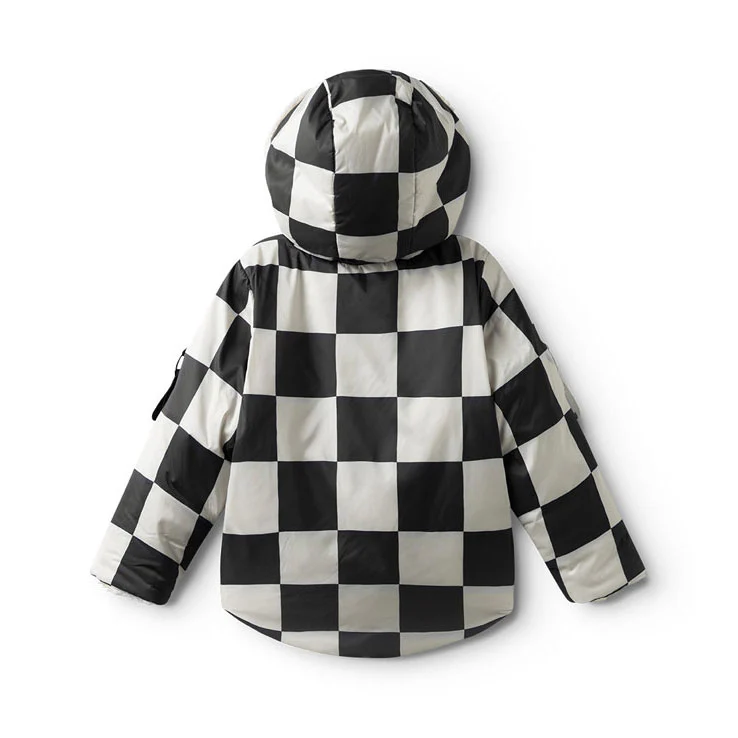 NUNUNU Smokey Natural Reversible Checkmate Down Jacket - Image 4