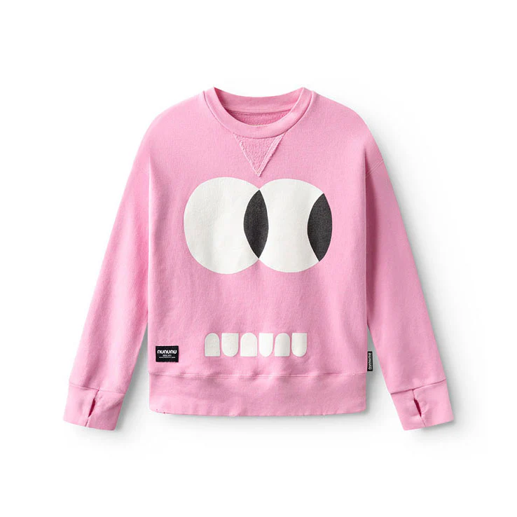 NUNUNU Super Pink Side Eye Sweatshirt