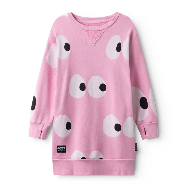 NUNUNU Super Pink Side Eyes A Dress