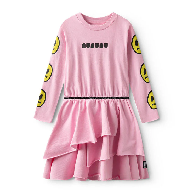 NUNUNU Super Pink Smile Layered Dress