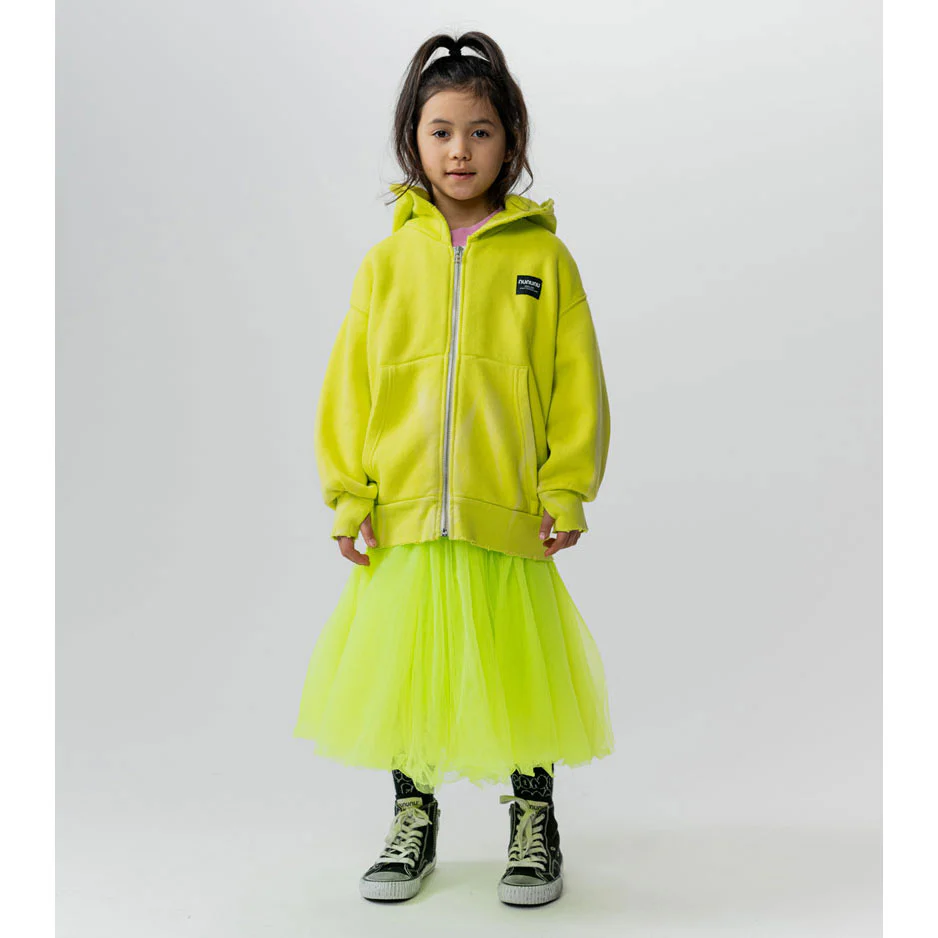 NUNUNU Washed Hot Lime Ultimate Brush Zip Hoodie - Image 2