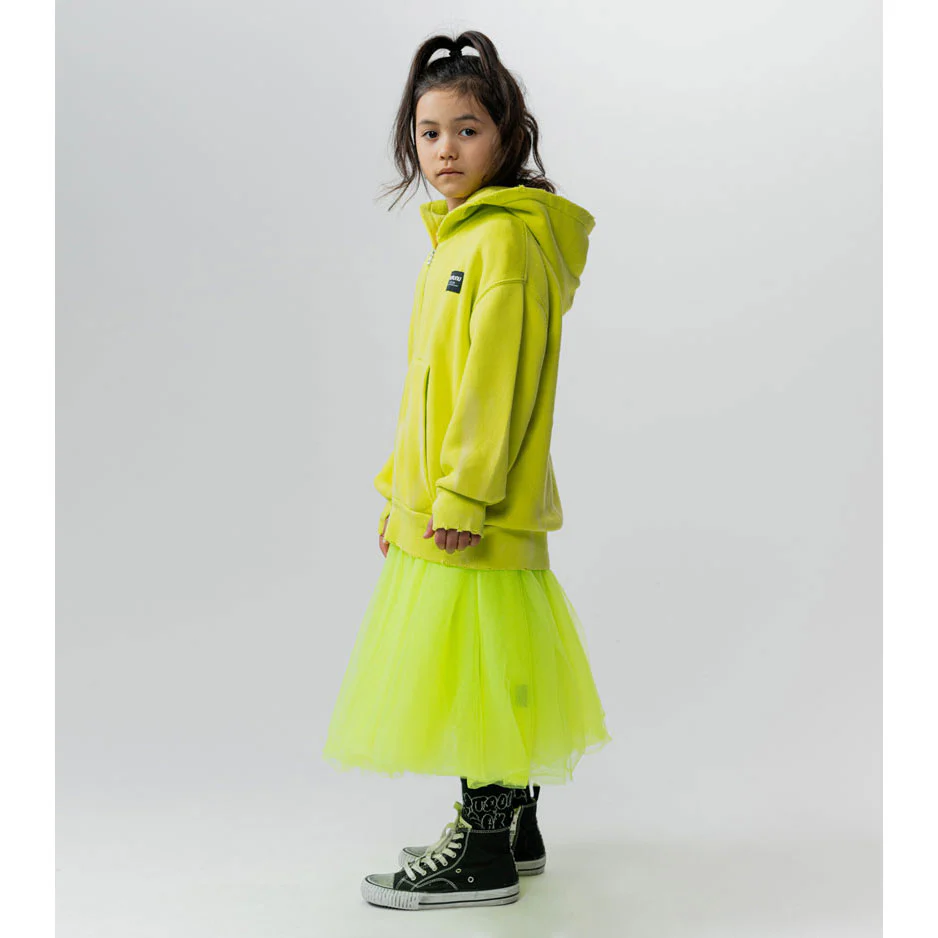 NUNUNU Washed Hot Lime Ultimate Brush Zip Hoodie - Image 3