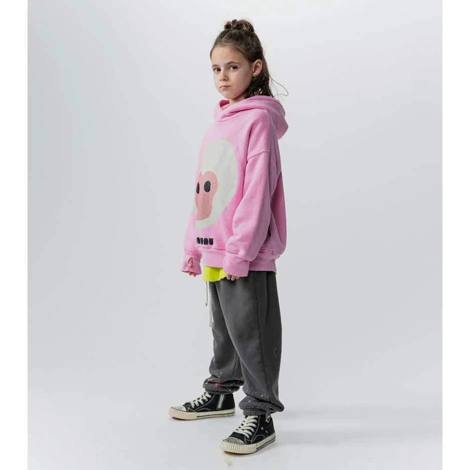 NUNUNU Washed Smokey Pink Monkey Around Hoodie - Image 2