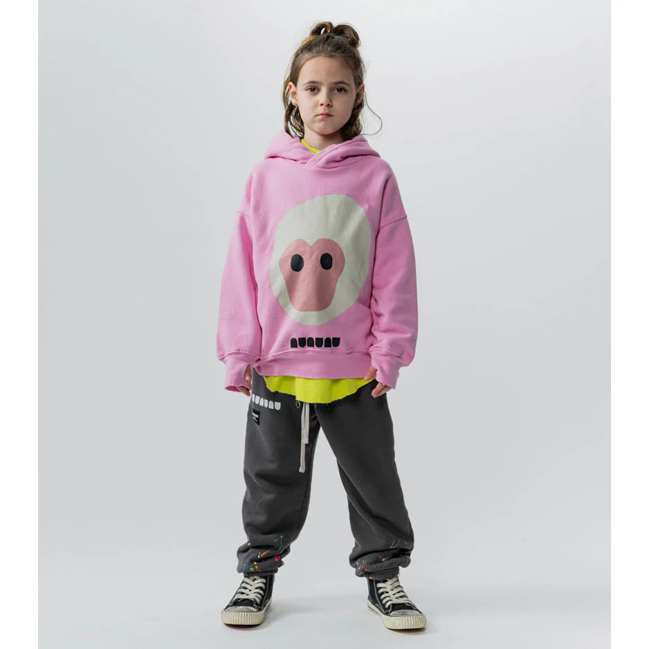 NUNUNU Washed Smokey Pink Monkey Around Hoodie - Image 4