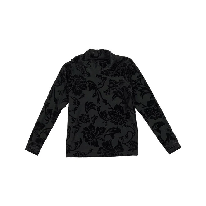 Olivia Rohde Black Floral Lace Turtleneck