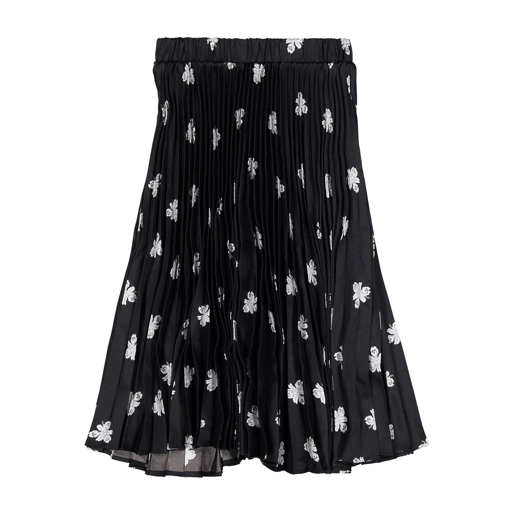 Olivia Rohde Black Printed Pleated Skirt