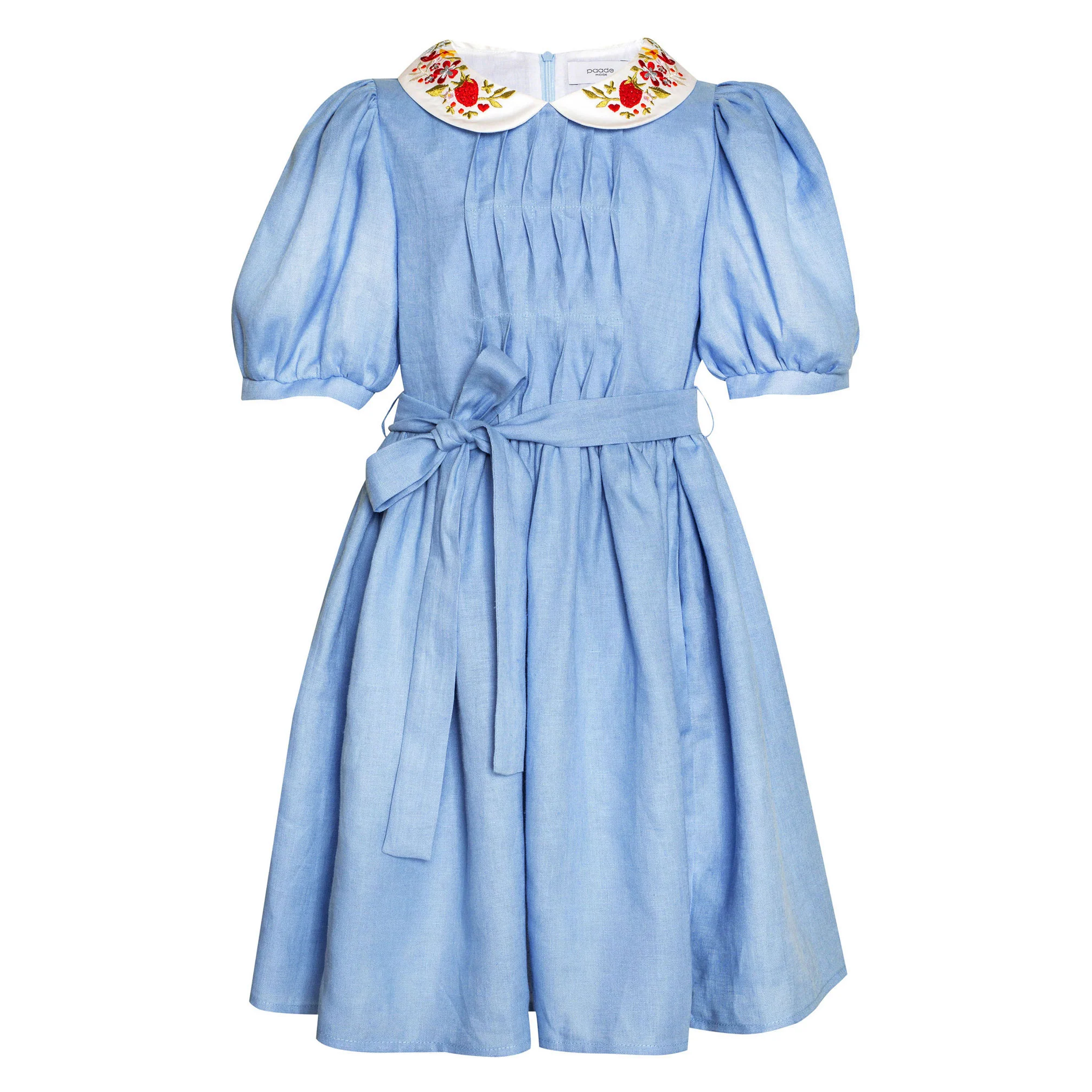Paade Mode Blue Afternoon Linen Dress With Belt