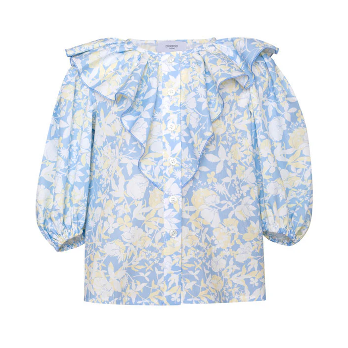 Paade Mode Blue Anemone Cotton Blouse