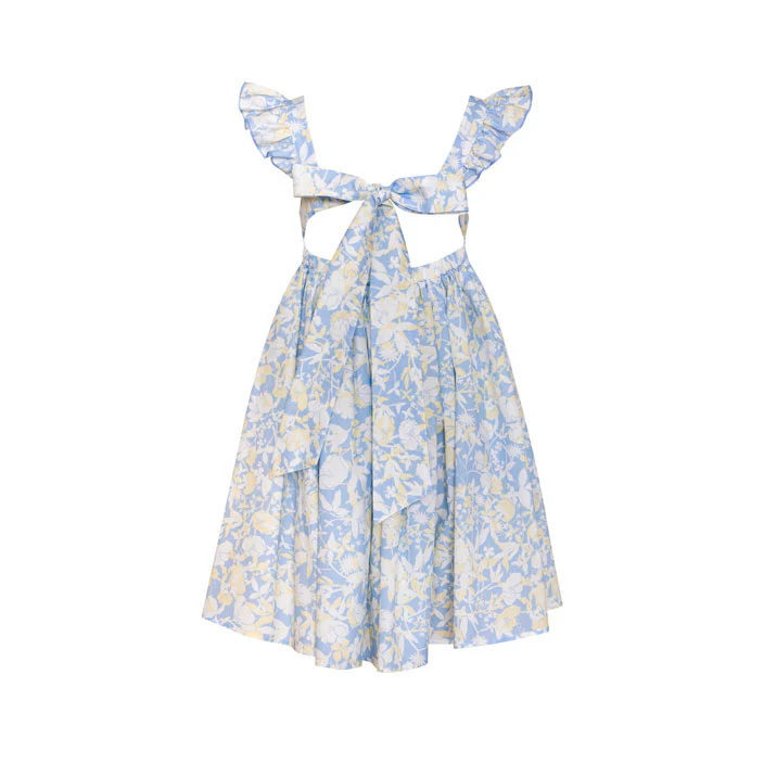 Paade Mode Blue Anemone Cotton Tie Back Dress - Image 3