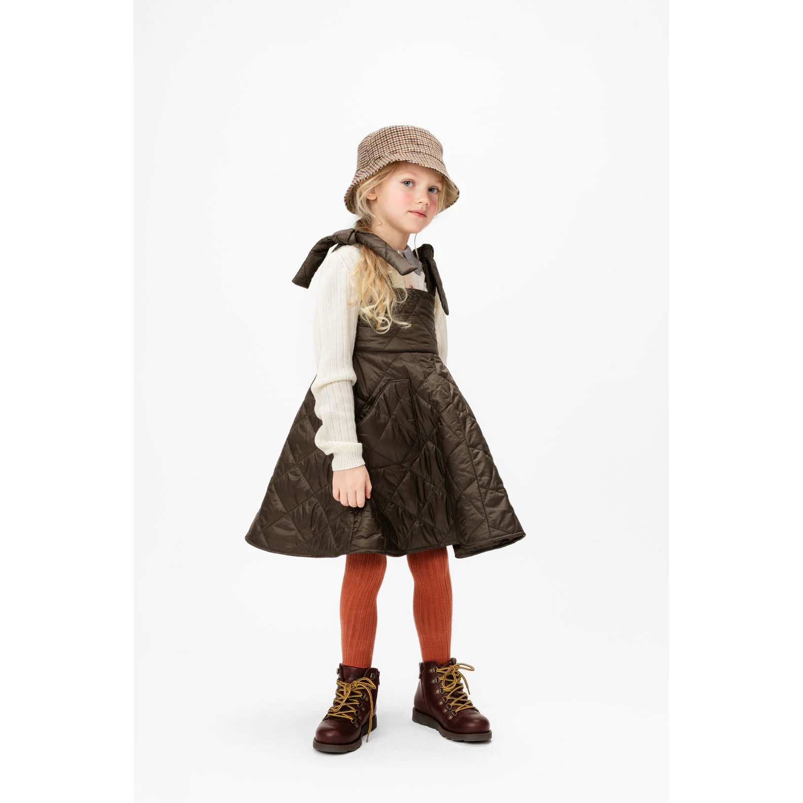 Paade Mode Brown Puffer Pinafore Lane Dress - Image 2