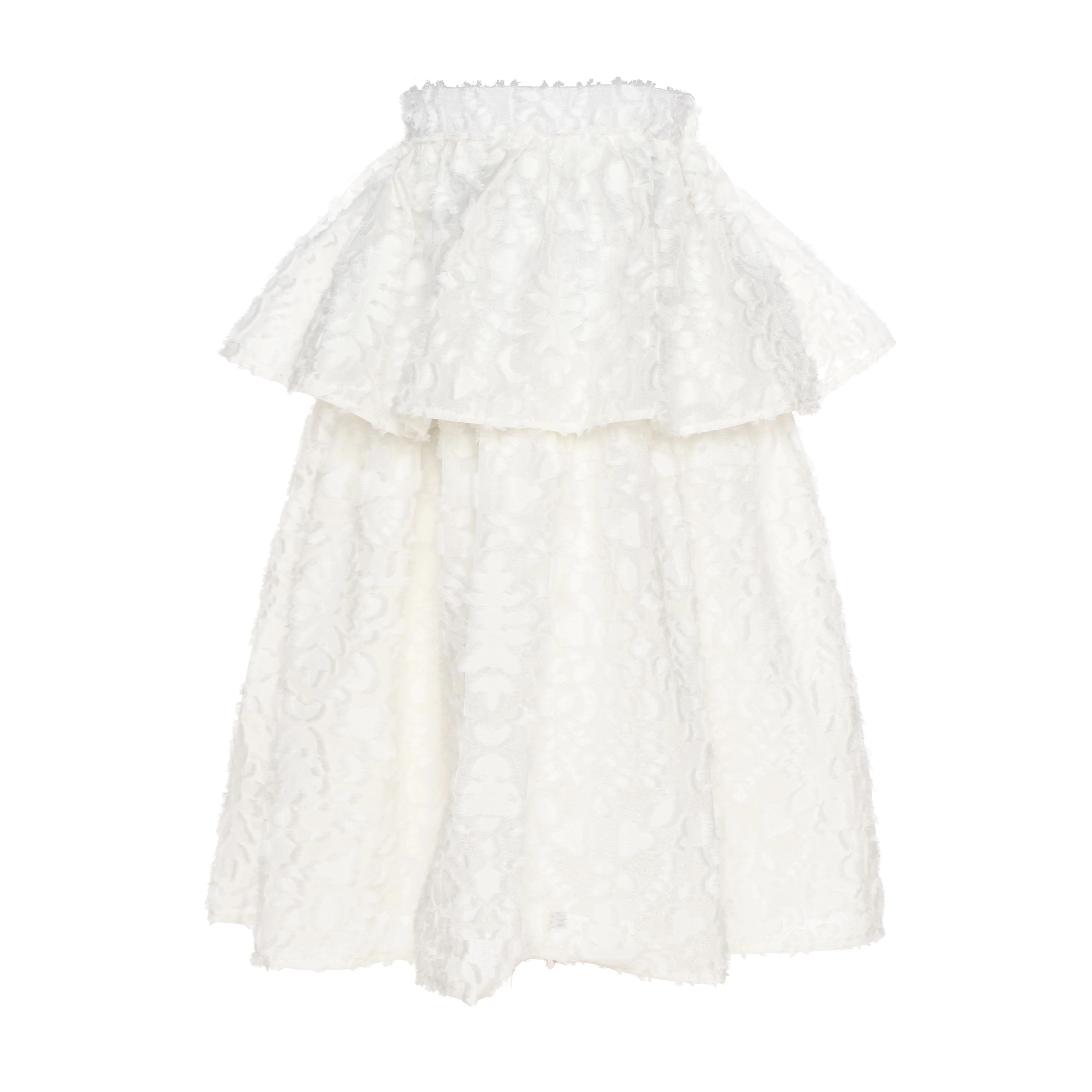 Paade Mode White Chiffon Long Clara Skirt