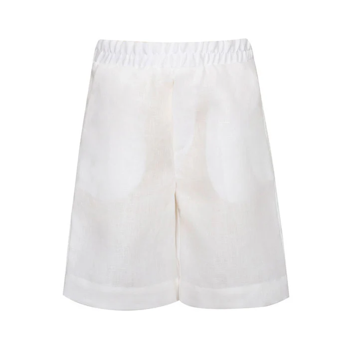 Paade Mode White Cruise Classic Linen Shorts