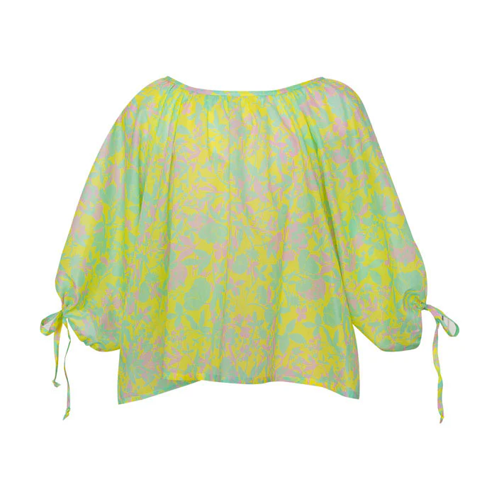 Paade Mode Yellow Anemone Cotton Chiffon Blouse