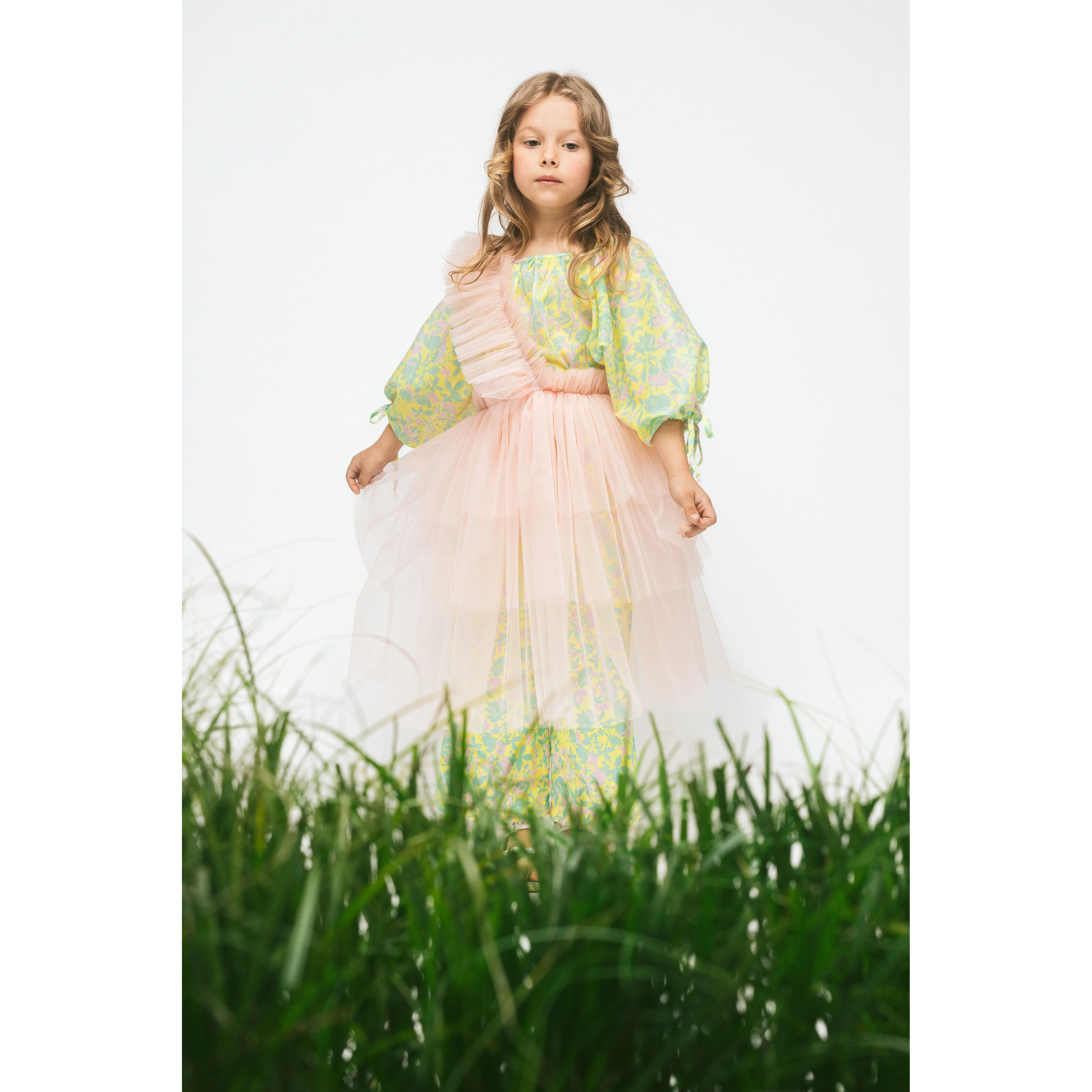 Paade Mode Yellow Anemone Cotton Chiffon Blouse - Image 2