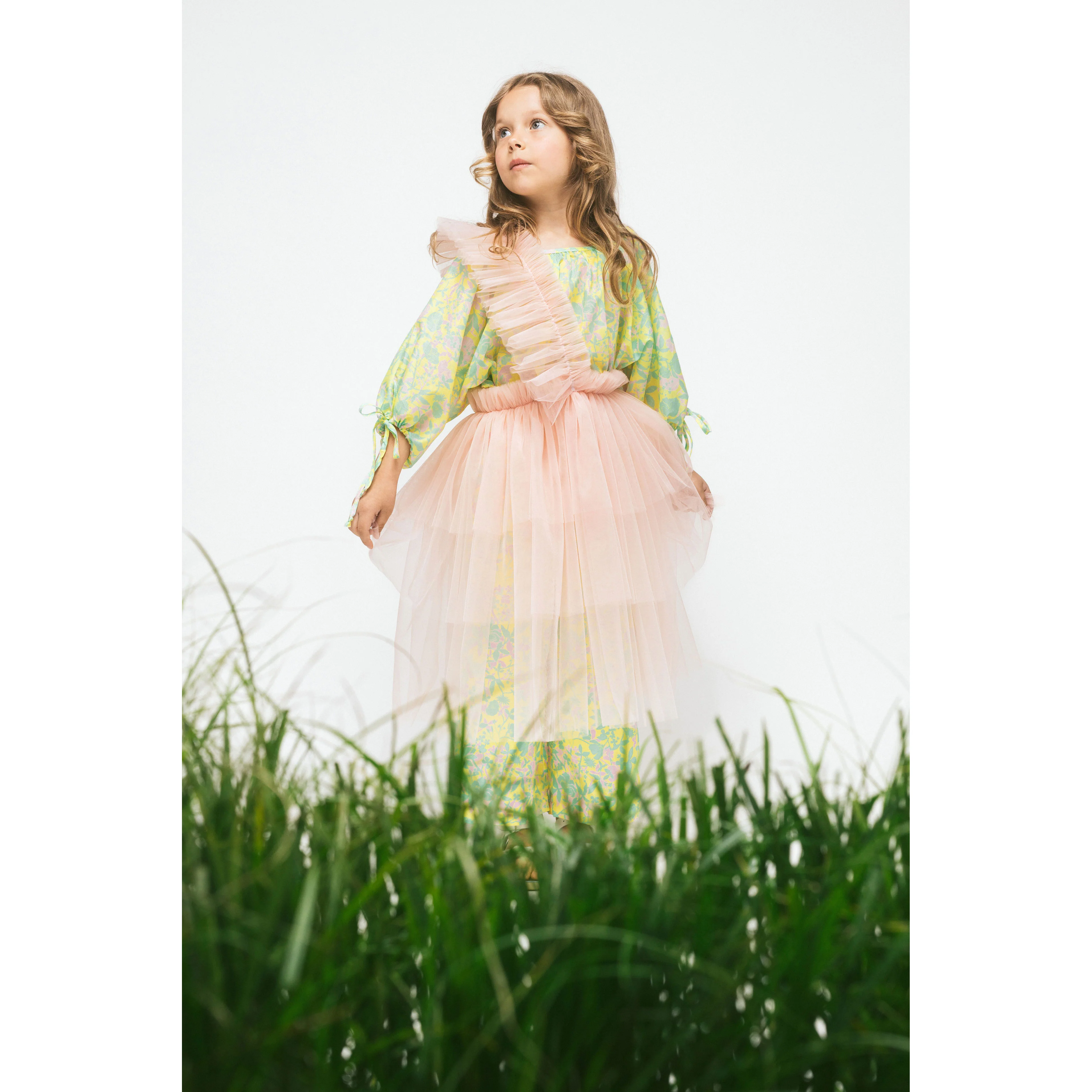 Paade Mode Yellow Anemone Cotton Chiffon Blouse - Image 3