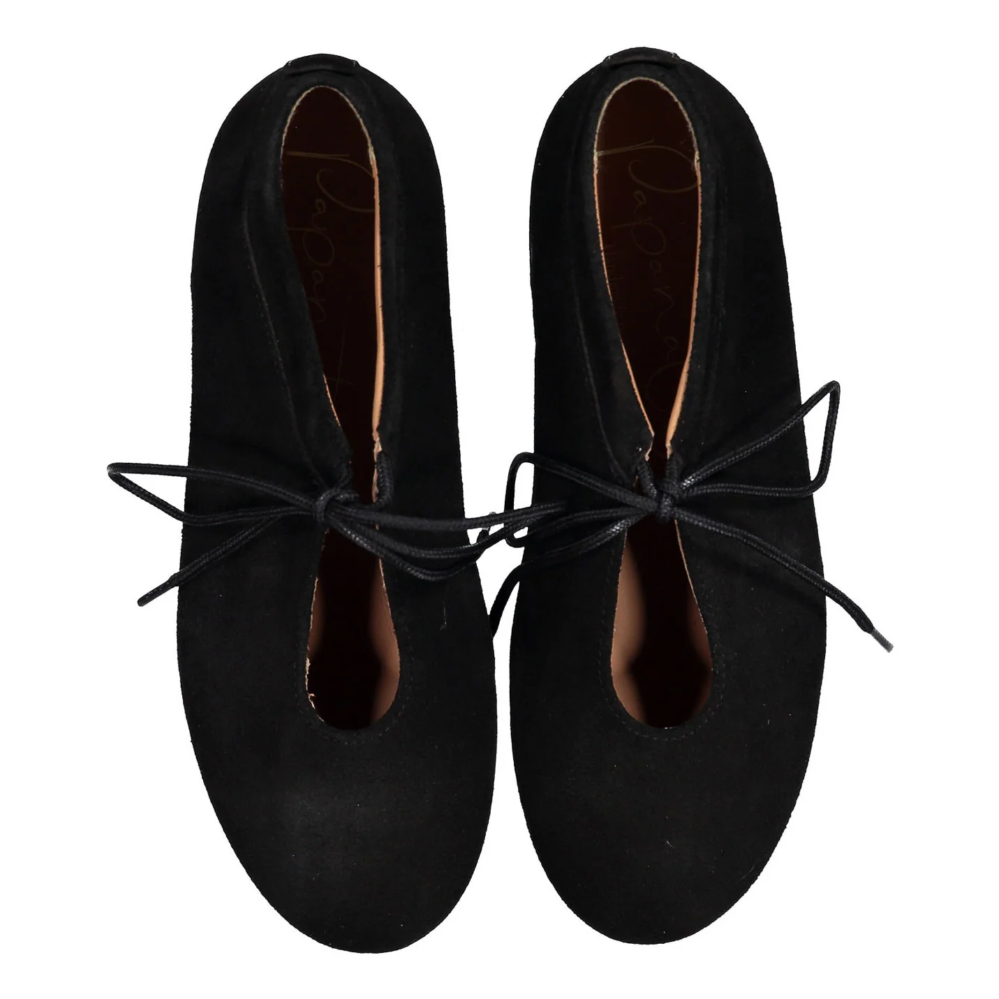 Papanatas Black Suede Tie Shoe