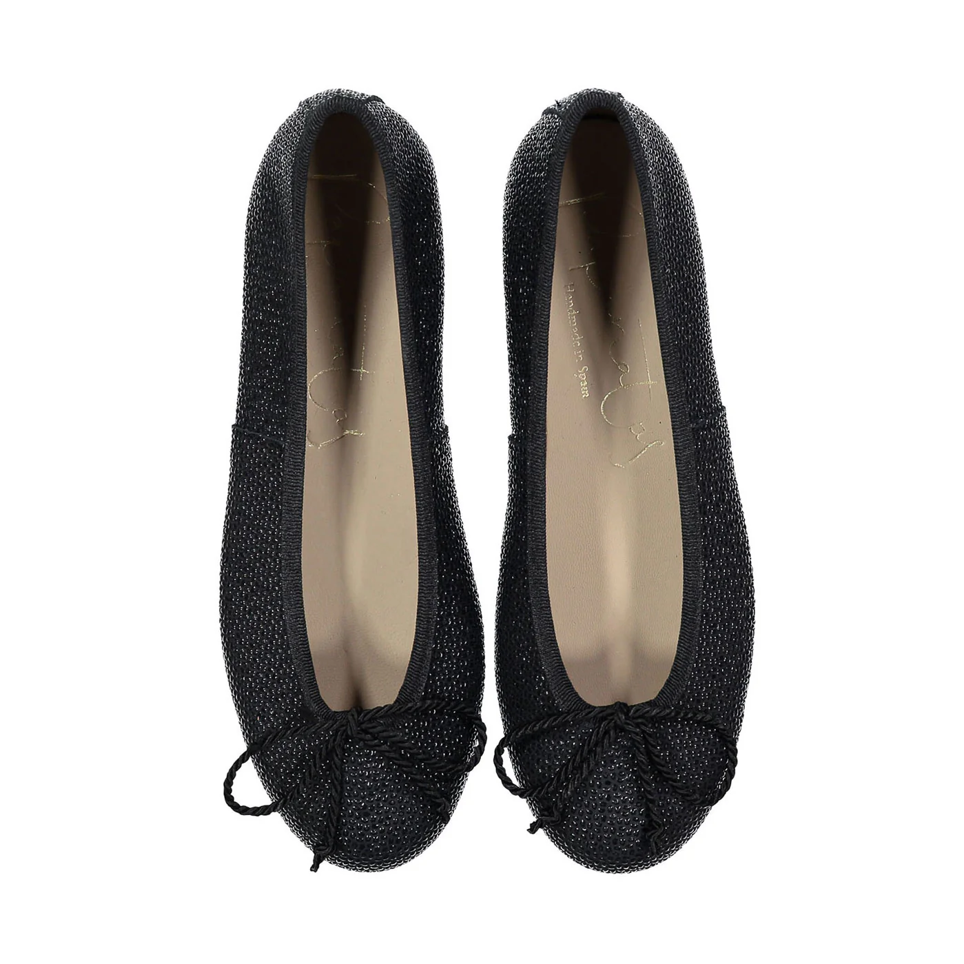 Papanatas Black Texture Ballet Flat