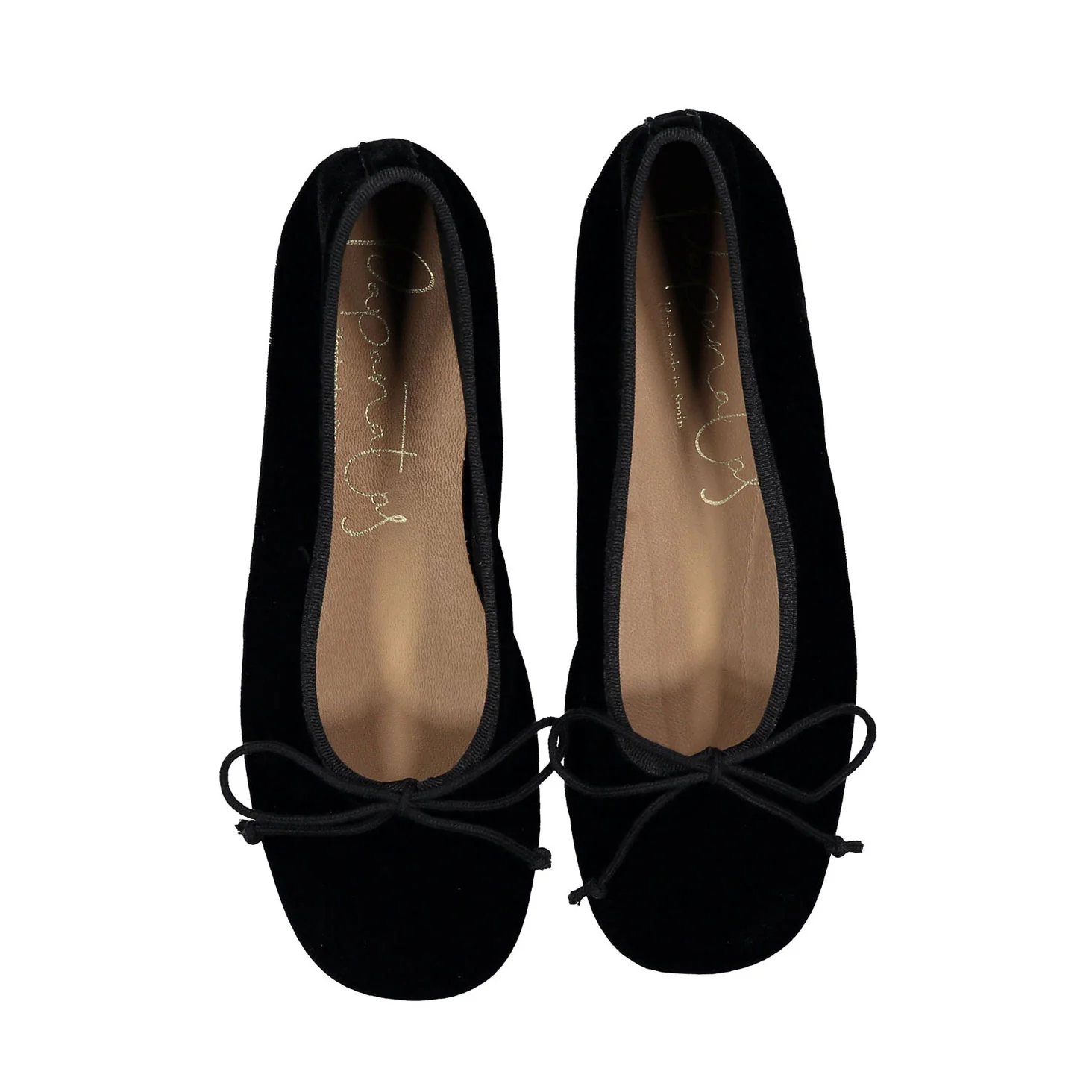 Papanatas Black Velvet Soft Ballet Flat