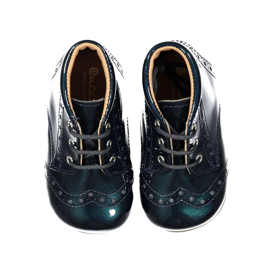 Papanatas Dark Teal Wingtip Baby Laces Shoe