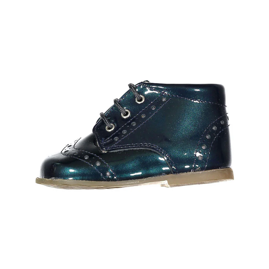 Papanatas Dark Teal Wingtip Baby Laces Shoe - Image 2