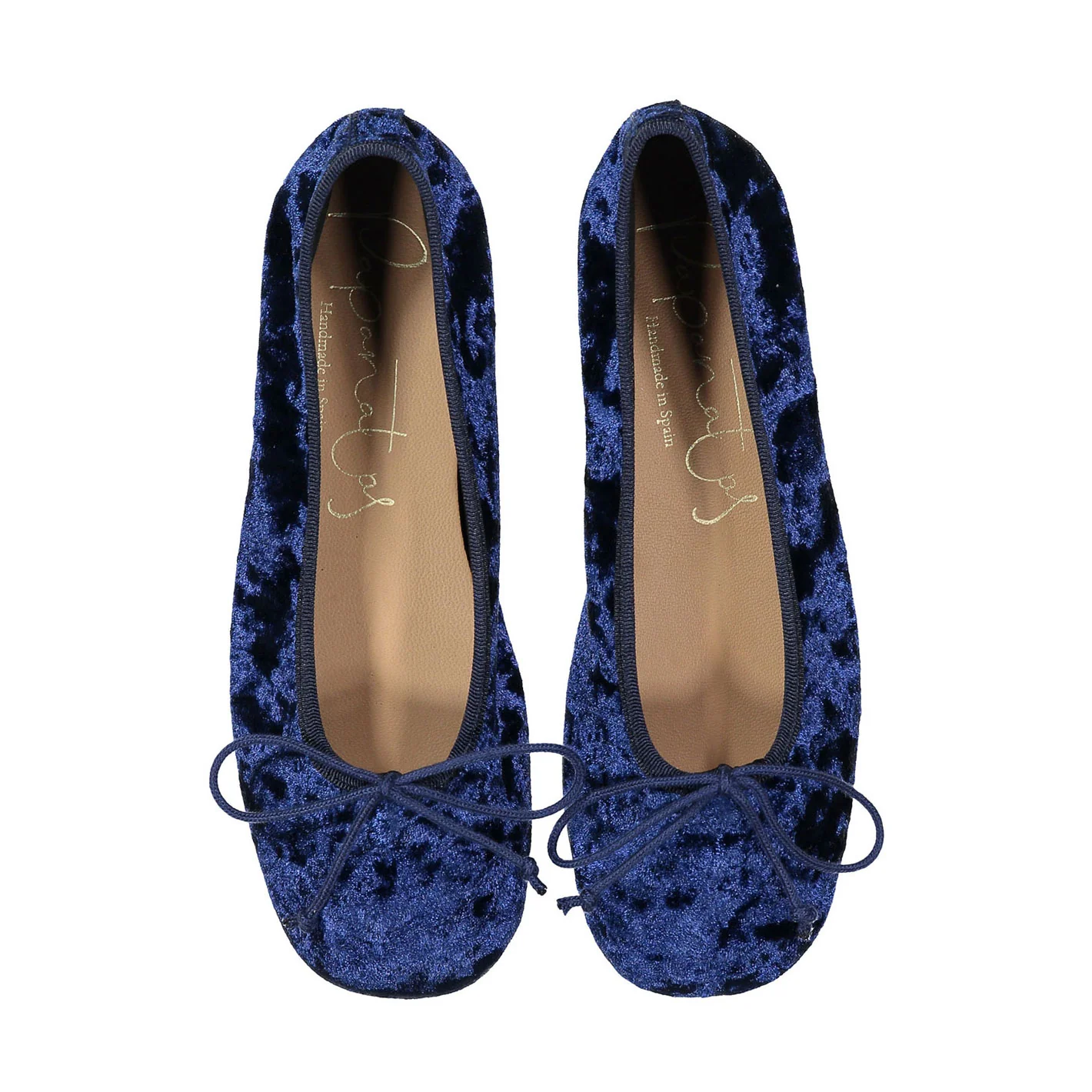 Papanatas Blue Frozen Velvet Soft Ballet Flat