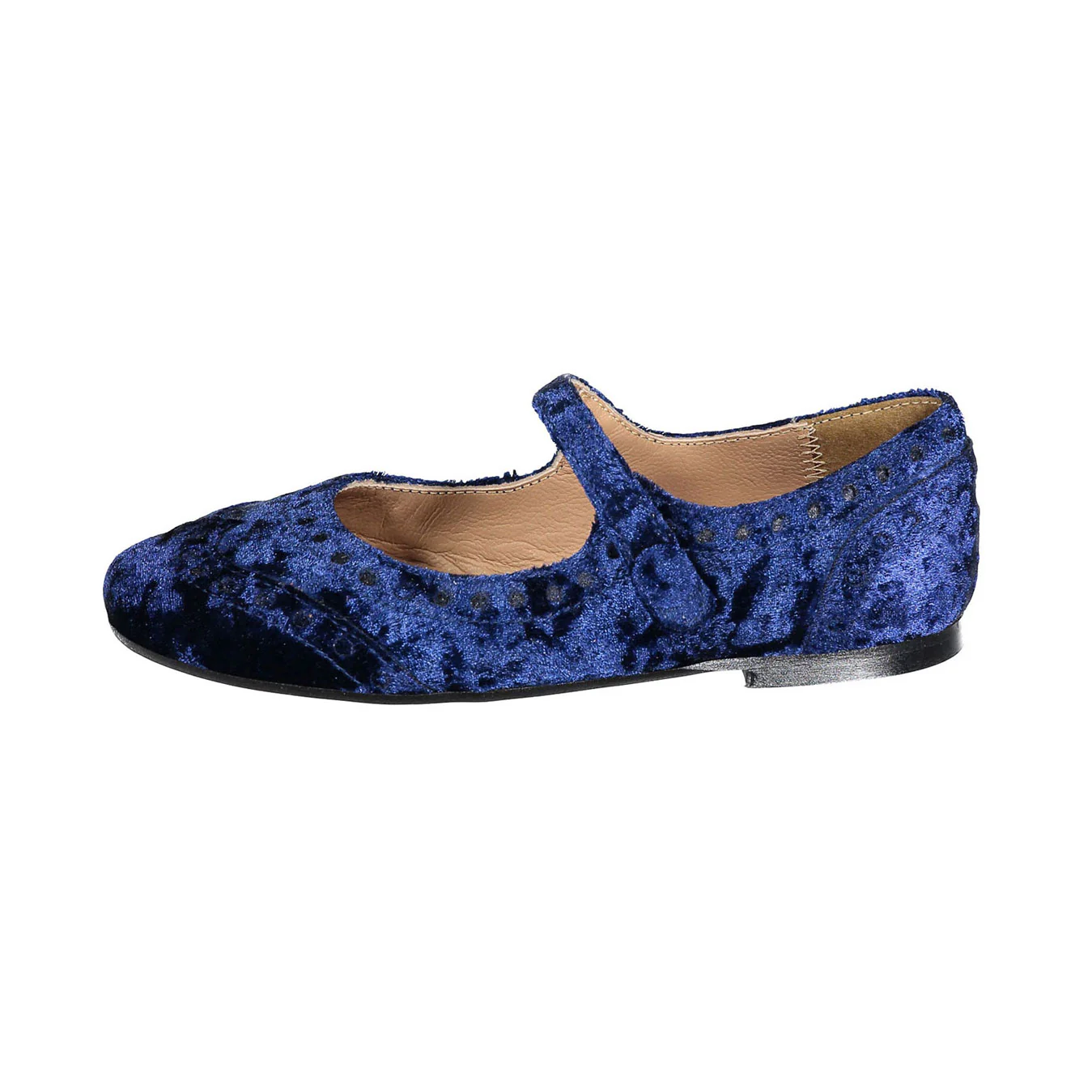 Papanatas Blue Velvet Wingtip Mary Janes - Image 2
