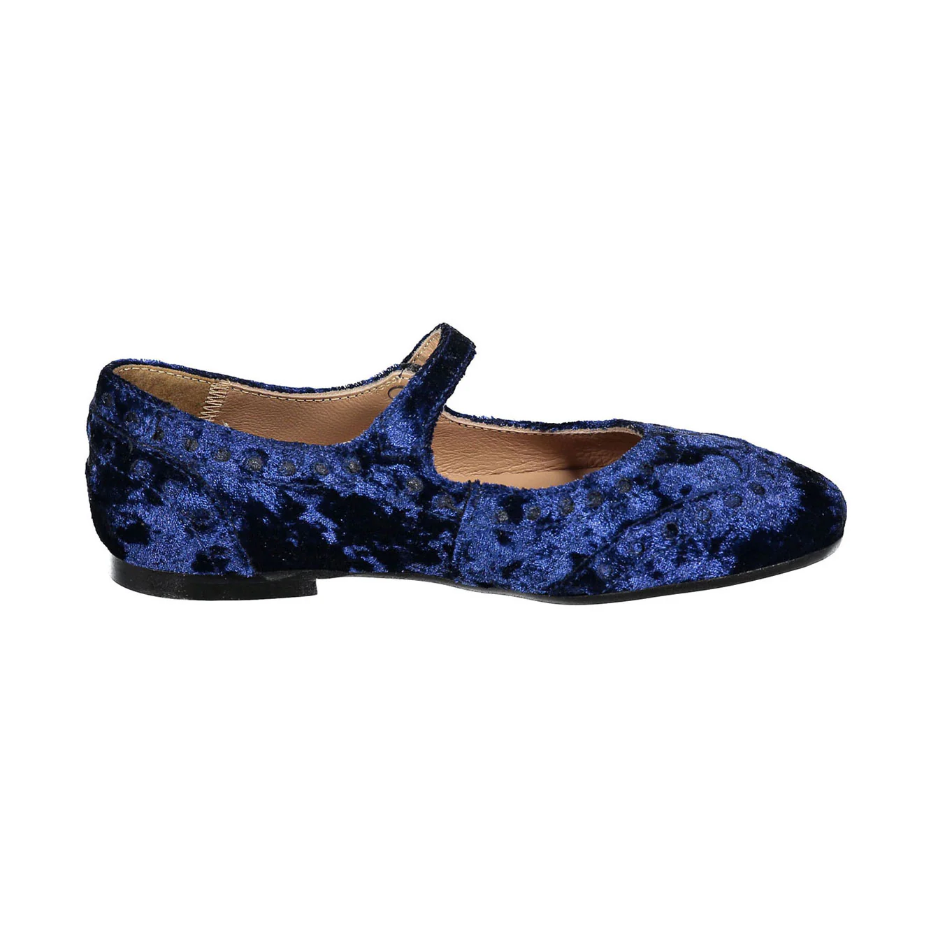 Papanatas Blue Velvet Wingtip Mary Janes - Image 3