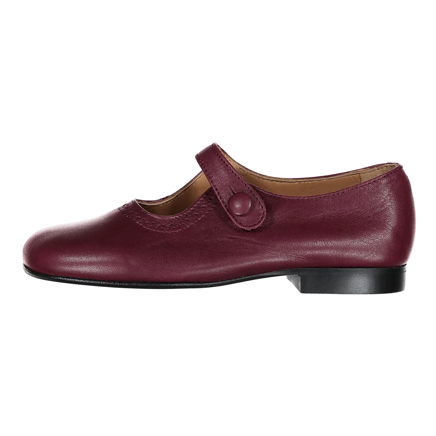 Papanatas Bordeaux Front Button Mary Janes - Image 2