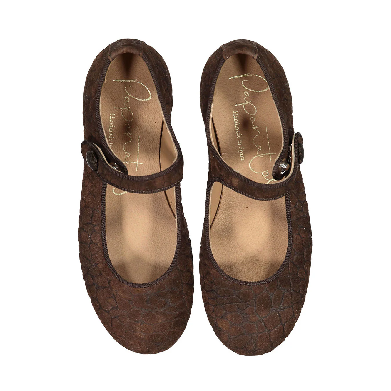 Papanatas Nut Croc Button Mary Janes