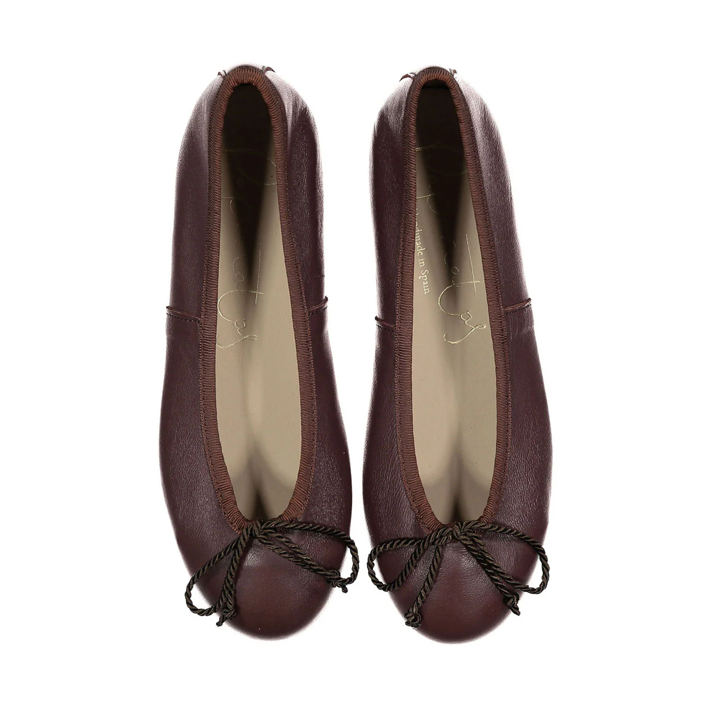 Papanatas Brown Leather Ballet Flat
