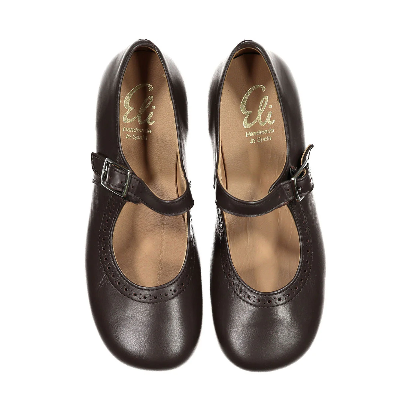 Papanatas Brown Old School Buckle Mary Janes