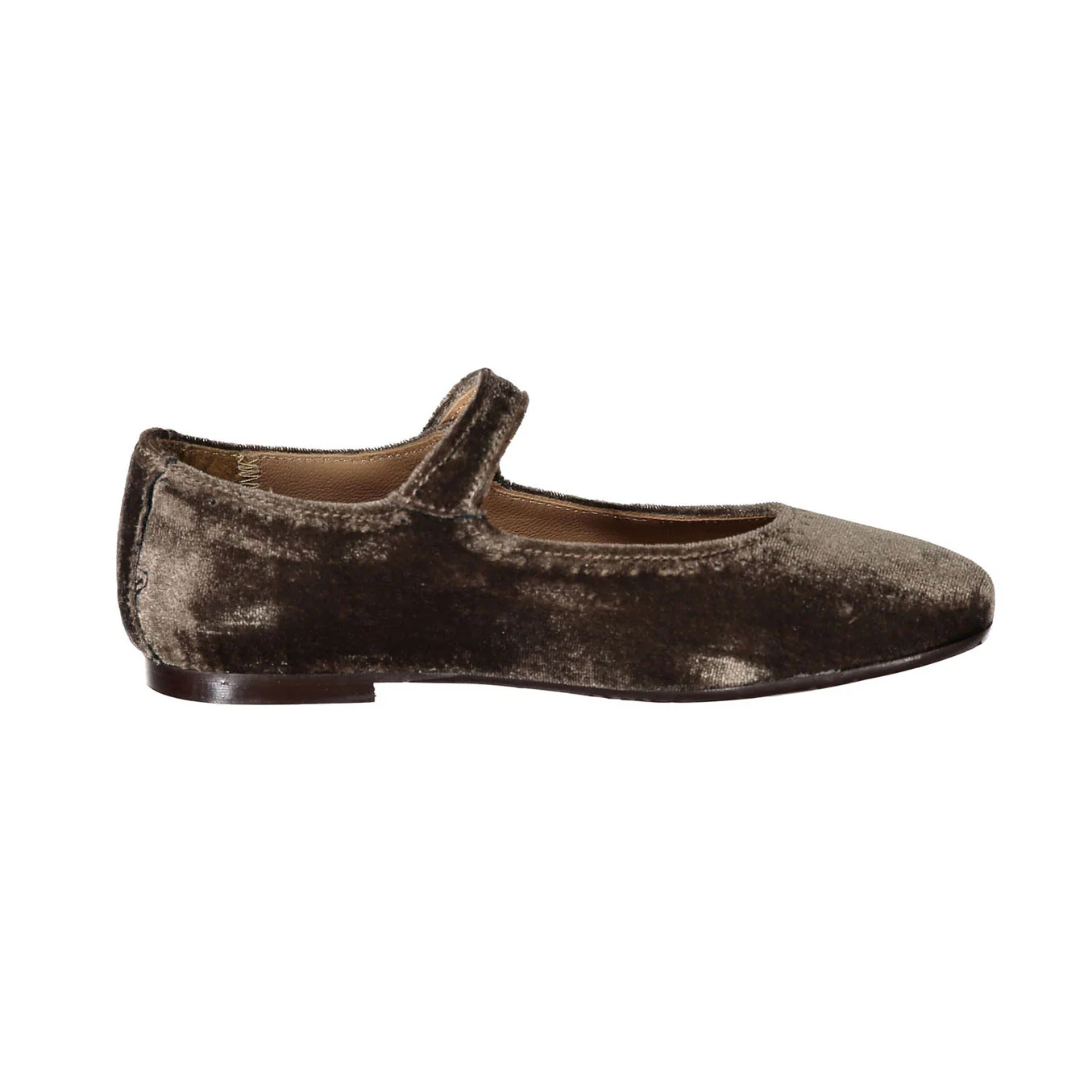 Papanatas Brown Velvet Dot Detail Mary Janes - Image 3