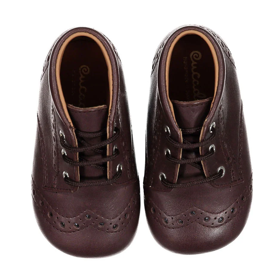 Papanatas Brown Wingtip Baby Laces Shoe