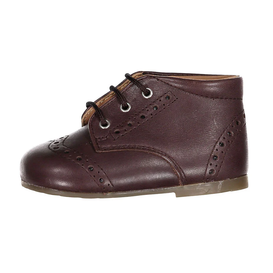 Papanatas Brown Wingtip Baby Laces Shoe - Image 2
