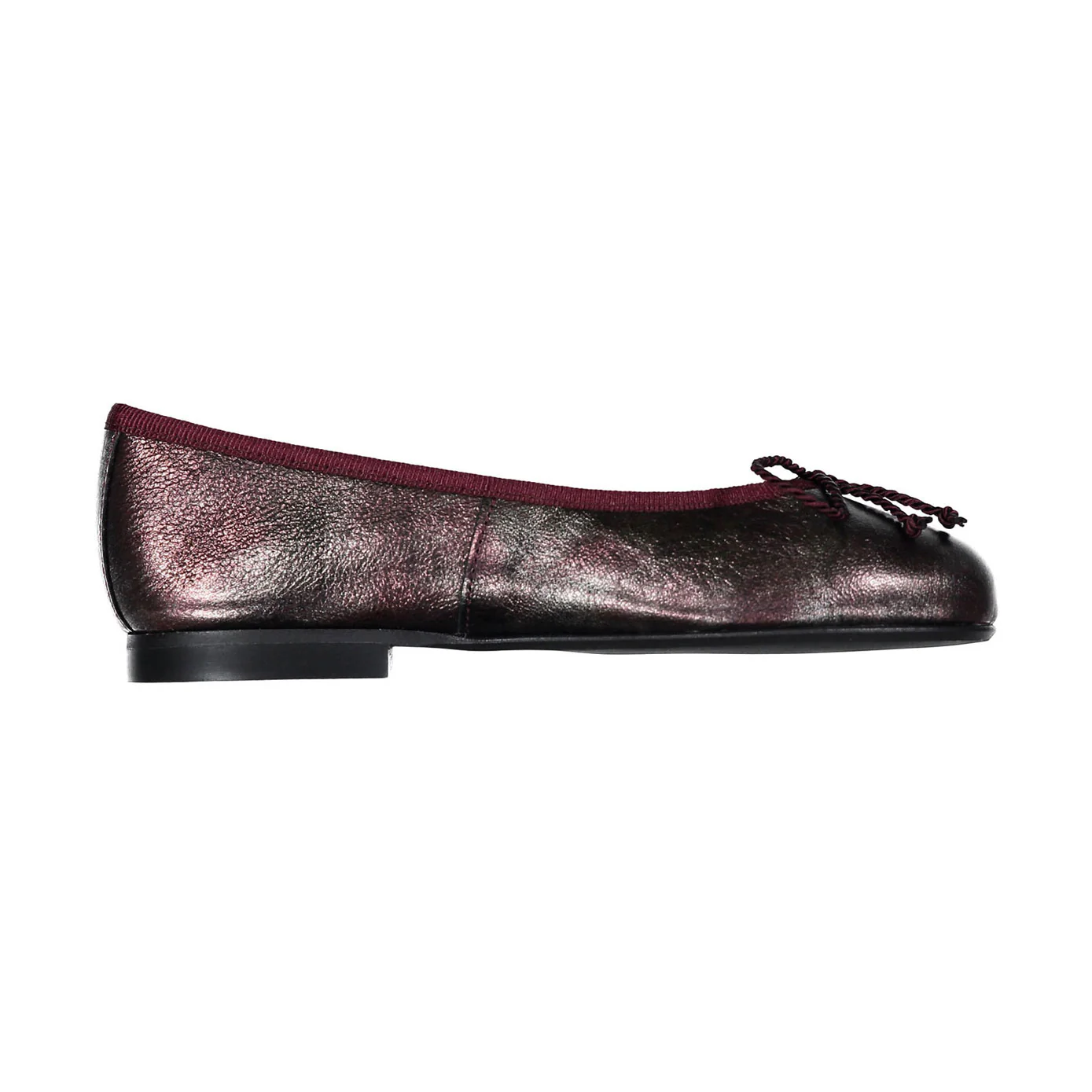 Papanatas Burgundy Metallic Leather Ballet Flat - Image 3