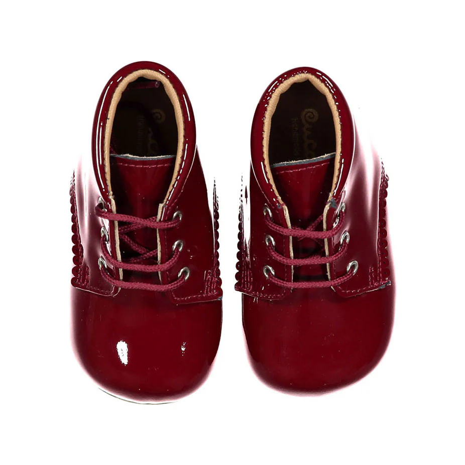 Papanatas Cherry Leather Baby Laces Shoe